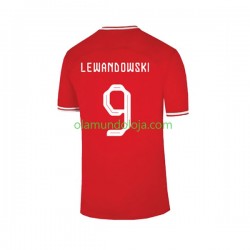 Camisola Polónia Lewandowski 9 Homem Equipamento Segundo Copa do Mundo 2022 Manga Curta